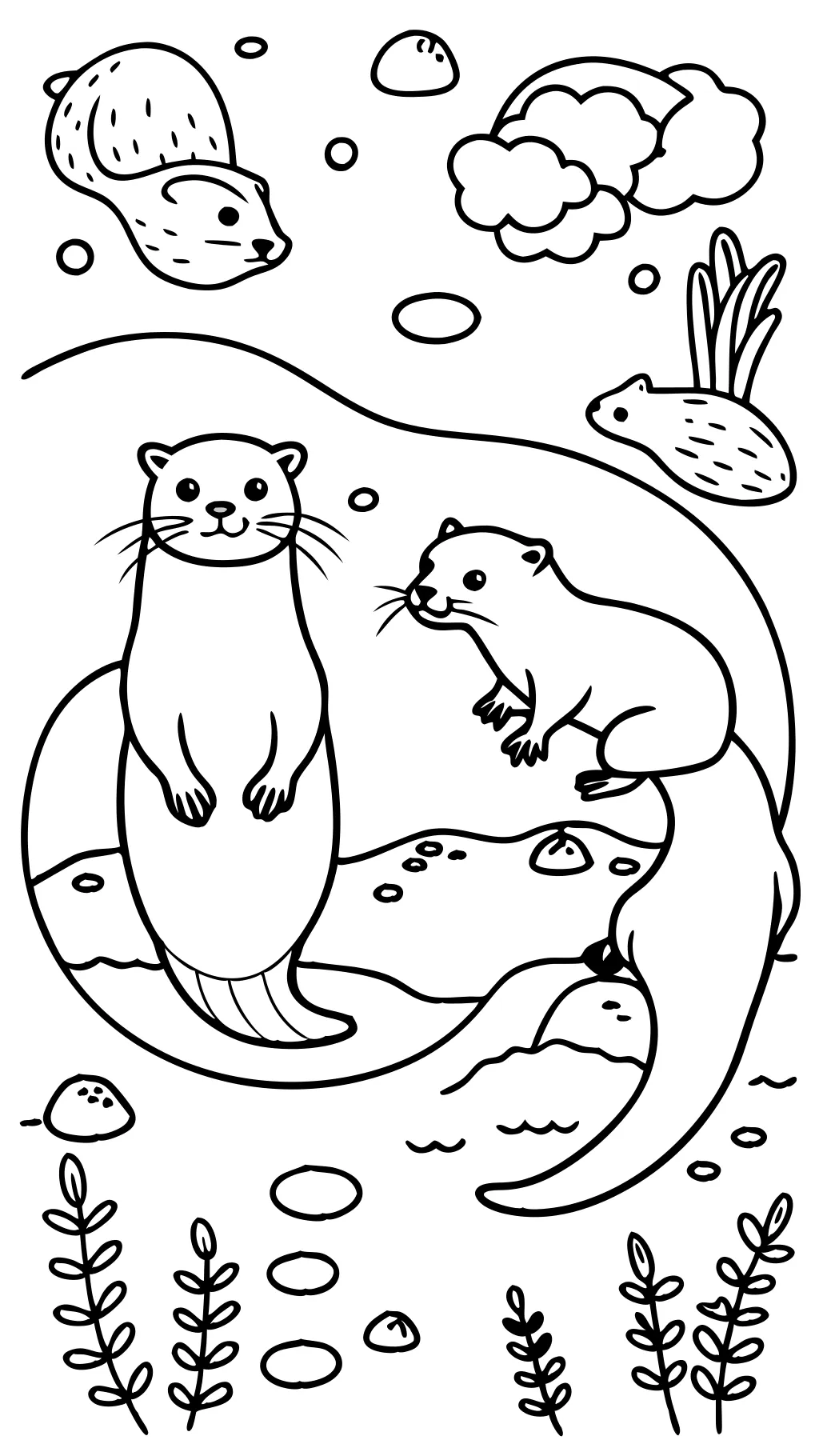 coloring pages otters